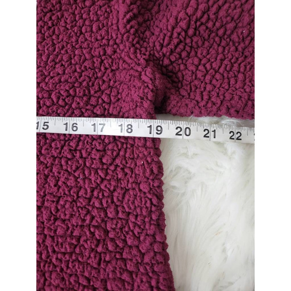 Victorias Secret Pink Womens Fleece Jacket Purple 1/4 Zip Sherpa Embroidered S - Picture 3 of 5